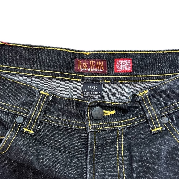 Vintage Y2K - Risk Jeans Co. - Dark Wash Baggy Hip Hop Skater Jeans - 36 x 30 - Picture 5 of 7